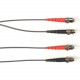 Black Box Duplex Fiber Optic Patch Network Cable - 6.56 ft Fiber Optic Network Cable for Network Device - First End: 2 x ST Male Network - Second End: 2 x ST Male Network - 1 Gbit/s - Patch Cable - 9/125 &micro;m - Gray - TAA Compliant FOCMRSM-002M-ST