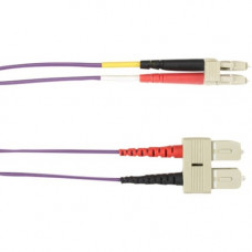 Black Box Colored Fiber OS2 9-Micron Singlemode Fiber Optic Patch Cable - Duplex, PVC - 16.40 ft Fiber Optic Network Cable for Network Device - First End: 2 x SC Male Network - Second End: 2 x LC Male Network - 1 Gbit/s - Patch Cable - Shielding - 9/125 &