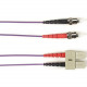 Black Box Duplex Fiber Optic Patch Network Cable - 16.40 ft Fiber Optic Network Cable for Network Device - First End: 2 x ST Male Network - Second End: 2 x ST Male Network - 128 MB/s - Patch Cable - 9/125 &micro;m - Violet - TAA Compliant FOCMRSM-005M