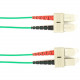 Black Box Duplex Fiber Optic Patch Network Cable - Fiber Optic for Network Device - 128 MB/s - Patch Cable - 13.12 ft - 2 x SC Male Network - 2 x SC Male Network - 50/125 &micro;m - Green - TAA Compliant FOCMR50-004M-SCSC-GN