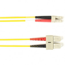 Black Box Fiber Optic Duplex Patch Network Cable - 49.20 ft Fiber Optic Network Cable for Network Device - First End: 2 x SC Male Network - Second End: 2 x LC Male Network - Patch Cable - LSZH - 9/125 &micro;m - Yellow - TAA Compliant FOLZHSM-015M-SCL