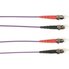 Black Box Duplex Fiber Optic Patch Network Cable - 98.43 ft Fiber Optic Network Cable for Network Device - First End: 2 x ST Male Network - Second End: 2 x ST Male Network - 1 Gbit/s - Patch Cable - 9/125 &micro;m - Violet - TAA Compliant FOCMRSM-030M