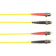 Black Box Fiber Optic Duplex Patch Network Cable - 65.60 ft Fiber Optic Network Cable for Network Device - First End: 2 x ST Male Network - Second End: 2 x ST Male Network - Patch Cable - LSZH - 9/125 &micro;m - Yellow - TAA Compliant FOLZHSM-020M-STS