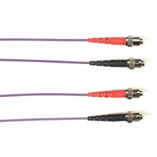 Black Box Fiber Optic Duplex Patch Network Cable - 13.10 ft Fiber Optic Network Cable for Network Device - First End: 2 x ST Male Network - Second End: 2 x ST Male Network - 1 Gbit/s - Patch Cable - OFNP - 50/125 &micro;m - Purple - TAA Compliant FOCM