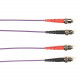 Black Box Fiber Optic Duplex Patch Network Cable - 32.80 ft Fiber Optic Network Cable for Network Device - First End: 2 x ST Male Network - Second End: 2 x ST Male Network - 1 Gbit/s - Patch Cable - OFNP, OFNR - 62.5/125 &micro;m - Purple - TAA Compli