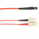 Black Box Fiber Optic Duplex Patch Network Cable - 19.70 ft Fiber Optic Network Cable for Network Device - First End: 2 x SC Male Network - Second End: 1 x MT-RJ Male Network - 10 Gbit/s - Patch Cable - LSZH - 62.5/125 &micro;m - Red - TAA Compliant F