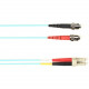 Black Box Fiber Optic Duplex Patch Network Cable - 6.50 ft Fiber Optic Network Cable for Network Device - First End: 2 x ST Male Network - Second End: 2 x LC Male Network - 1 Gbit/s - Patch Cable - OFNP, OFNR - 62.5/125 &micro;m - Aqua - TAA Compliant
