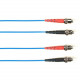Black Box Fiber Optic Duplex Patch Network Cable - 6.50 ft Fiber Optic Network Cable for Network Device - First End: 2 x ST Male Network - Second End: 2 x ST Male Network - 10 Gbit/s - Patch Cable - OFNR - 50/125 &micro;m - Blue - TAA Compliant FOCMR1