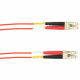 Black Box Fiber Optic Duplex Patch Network Cable - 82 ft Fiber Optic Network Cable for Network Device - First End: 2 x LC Male Network - Second End: 2 x LC Male Network - 10 Gbit/s - Patch Cable - LSZH - 50/125 &micro;m - Red - TAA Compliant FOLZH10-0