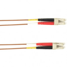 Black Box Fiber Optic Duplex Patch Network Cable - 65.60 ft Fiber Optic Network Cable for Network Device - First End: 2 x LC Male Network - Second End: 2 x LC Male Network - 10 Gbit/s - Patch Cable - OFNR - 50/125 &micro;m - Brown - TAA Compliant FOCM