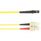 Black Box Fiber Optic Patch Network Cable - 3.20 ft Fiber Optic Network Cable for Network Device - SC Male Network - MT-RJ Male Network - Patch Cable - LSZH - 9/125 &micro;m - Yellow - TAA Compliant FOLZHSM-001M-SCMT-YL