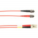 Black Box Colored Fiber OM1 62.5/125 Multimode Fiber Optic Patch Cable - LSZH - 6.56 ft Fiber Optic Network Cable for Network Device - First End: 2 x ST Male Network - Second End: 2 x LC Male Network - 10 Gbit/s - Patch Cable - LSZH, LSOH - 62.5/125 &