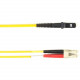 Black Box Fiber Optic Duplex Patch Network Cable - 6.50 ft Fiber Optic Network Cable for Network Device - First End: 2 x LC Male Network - Second End: 2 x MT-RJ Male Network - Patch Cable - LSZH - 9/125 &micro;m - Yellow - TAA Compliant FOLZHSM-002M-L