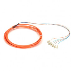 Black Box 3m LC OM1 62.5-Micron MM Fiber Pigtail 6-Strand OFNR PVC Orange - 9.84 ft Fiber Optic Network Cable for Network Device - First End: 6 x LC Male Pigtail - Trunk Cable - OFNR - 62.5 &micro;m - Orange FOPT50M1-LC-6OR-3