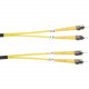 Black Box Single-Mode Value Line Patch Cable, ST-ST, 1-m (3.2-ft.) - 3.28 ft Fiber Optic Network Cable for Network Device - First End: 2 x ST Male Network - Second End: 2 x ST Male Network - Patch Cable - 9/125 &micro;m - Yellow - RoHS Compliance FOSM