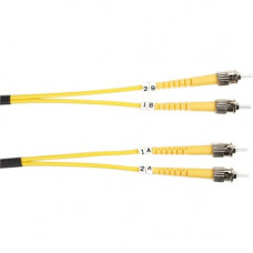 Black Box Single-Mode Value Line Patch Cable, ST-ST, 3-m (9.8-ft.) - 9.84 ft Fiber Optic Network Cable for Network Device - First End: 2 x ST Male Network - Second End: 2 x ST Male Network - Patch Cable - 9/125 &micro;m - Yellow - RoHS Compliance FOSM