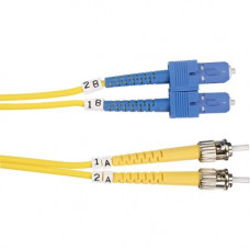 Black Box Single-Mode Value Line Patch Cable, ST-SC, 5-m (16.4-ft.) - 16.40 ft Fiber Optic Network Cable for Network Device - First End: 2 x ST Male Network - Second End: 2 x SC Male Network - Patch Cable - Yellow - RoHS Compliance FOSM-005M-STSC