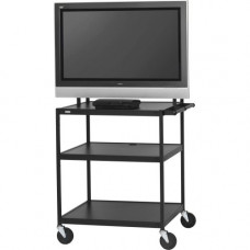 Bretford Basics FP42UL-E5BK Flat Panel Cart - 26" to 42" Screen Support - 75 lb Load Capacity - 3 x Shelf(ves) - 66" Height x 32" Width x 27" Depth - Powder Coated - Steel - Black - TAA Compliance FP42UL-E5BK