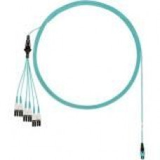 Panduit Fiber Optic Duplex Network Cable - 13 ft Fiber Optic Network Cable for Network Device, Switch, Server, Patch Panel - First End: 1 x PanMPO Male Network - Second End: 6 x LC Male Network - Aqua - 1 Pack - TAA Compliance FXTRP8NUHSNF013
