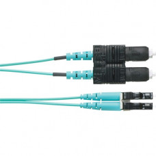 Panduit Fiber Optic Duplex Network Cable - 39.37 ft Fiber Optic Network Cable for Network Device - First End: 2 x LC Male Network - Second End: 2 x SC Male Network - 50/125 &micro;m - Aqua - TAA Compliance FX2ELLNSNSNM012
