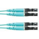 Panduit Fiber Optic Duplex Patch Network Cable - 16.40 ft Fiber Optic Network Cable for Network Device - First End: 2 x LC Male Network - Second End: 2 x LC Male Network - Patch Cable - 50/125 &micro;m - Aqua - TAA Compliance FX2ELLNLNSNM005