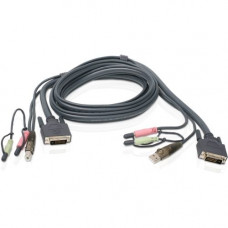 IOGEAR KVM Cable - DVI-D (Dual-Link) Digital Video, USB - 6ft G2L8D02U