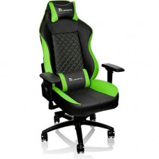 Thermaltake Tt eSPORTS GT Comfort Gaming Chair - For Game - Foam, Aluminum, Steel, Polyvinyl Chloride (PVC), Faux Leather, Metal - Black, Green GC-GTC-BGLFDL-01