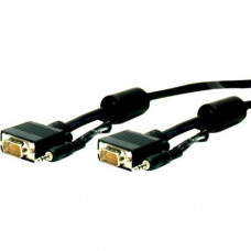 Comprehensive Standard Series HD15 plug to plug cable w/audio 15ft - Mini-phone/VGA for Audio/Video Device - 15 ft - 1 x HD-15 Male VGA, Mini-phone Male Stereo Audio - 1 x HD-15 Male VGA, Mini-phone Male Stereo Audio - Nickel Plated Connector - Shielding 