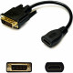 AddOn 8in HDMI Male to DVI-D Female Black Adapter Cable - 100% compatible and guaranteed to work - TAA Compliance HDMI2DVID