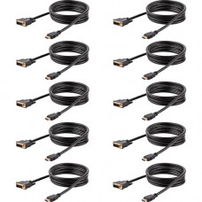 Startech.Com 6ft (1.8m) HDMI to DVI Cable, DVI-D to HDMI Display Cable (1920x1200p), 10 Pack, Black, HDMI to DVI-D Adapter Cord M/M - 1.8m/6ft 10 Pack HDMI male to DVI-Digital (19-pin) male cable; Full HD 1920x1200p 60Hz/1080p/Single link/24 Bpp - PVC str