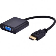 Accortec HDMI Male to VGA Female Adapter with Audio - 3.28 ft HDMI/VGA Video Cable for Video Device, Projector - First End: 1 x HDMI Male Digital Audio/Video - Second End: 1 x HD-15 Female VGA - 6.8 Gbit/s - Supports up to 1600 x 1200 - Black HDMIMVGAFA-A