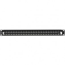 Black Box 10-Gigagbit Patch Panel - 24 Port(s) - 24 x RJ-45 - 1U High - Rack-mountable - TAA Compliance JPM10GF24