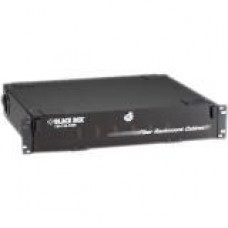 Black Box Rackmount Fiber Enclosure - 2U, 6-Panel - For Patch Panel - 2U Rack Height x 23" Rack Width - Black Powder Coat - Plexiglass, Cold-rolled Steel (CRS) - TAA Compliance JPM418A-R5