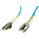 Accortec Fiber Optic Duplex Patch Network Cable - 1.64 ft Fiber Optic Network Cable for Network Device - First End: 2 x LC Male Network - Second End: 2 x LC Male Network - 100 Gbit/s - Patch Cable - 50/125 &micro;m - Aqua LCLCOM4MD05M-ACC