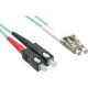 Axiom Fiber Optic Duplex Network Cable - 295.28 ft Fiber Optic Network Cable for Network Device - First End: 2 x LC Male Network - Second End: 2 x SC Male Network - 1.25 GB/s - 50/125 &micro;m - Aqua LCSC10GA-90M-AX
