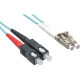 Axiom Fiber Optic Duplex Network Cable - Fiber Optic for Network Device - 1.25 GB/s - 229.66 ft - 2 x LC Male Network - 2 x SC Male Network - 50/125 &micro;m - Aqua LCSC10GA-70M-AX