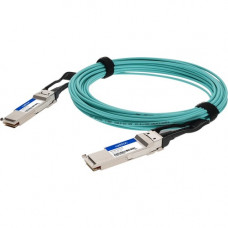 AddOn Fiber Optic Network cable - 3.28 ft Fiber Optic Network Cable for Network Device, Transceiver, Server, Switch, Storage Adapter - First End: 1 x QSFP56 Male Network - Second End: 1 x QSFP56 Male Network - 200 Gbit/s - LSZH, OFNR - Aqua - 1 - TAA Comp