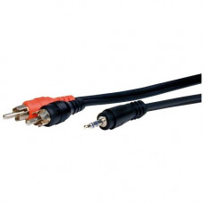 Comprehensive Standard Series 3.5mm Stereo Mini Plug to 2 RCA Plugs Audio Cable 10ft - Mini-phone/RCA for Audio Device - 10 ft - 1 x Mini-phone Male Stereo Audio - 2 x RCA Male Stereo Audio - Shielding - Black - RoHS Compliance MPS-2PP-10ST