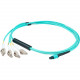 AddOn 3m Juniper Networks MTP-4LC-M3M Compatible MPO (Female) to 8xLC (Male) 8-strand Aqua OM3 Fiber Fanout Cable - 100% compatible and guaranteed to work - TAA Compliance MTP-4LC-M3M-AO