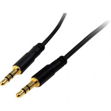 Startech.Com 10 ft Slim 3.5mm Stereo Audio Cable - M/M - Mini-phone Male Stereo Audio - Mini-phone Male Stereo Audio - 10ft - Black - RoHS Compliance MU10MMS