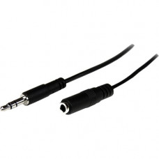 Startech.Com 2m Slim 3.5mm Stereo Extension Audio Cable - M/F - 6.56 ft Mini-phone Audio Cable for iPhone, Headphone, Audio Device - First End: 1 x Mini-phone Male Stereo Audio - Second End: 1 x Mini-phone Female Stereo Audio - Extension Cable - Nickel Pl