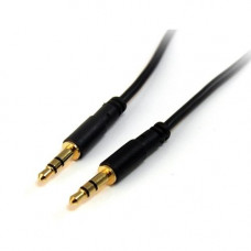 Startech.Com 6 ft Slim 3.5mm Stereo Audio Cable - M/M - Mini-phone Male Stereo Audio - Mini-phone Male Stereo Audio - 6ft - Black - RoHS Compliance MU6MMS