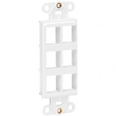 Tripp Lite Center Plate Insert, Decora Style - Vertical, 6 Ports - 6 x Total Number of Socket(s) - White - Acrylonitrile Butadiene Styrene (ABS) - TAA Compliance N042D-006V-WH