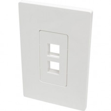 Tripp Lite Single-Gang 2-Port Wall Plate Keystone Cat5/6 USB HDMI Dport RCA - 2 x Total Number of Socket(s) - 1-gang - White - Polycarbonate - TAA Compliance N080-102