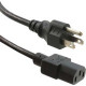ENET 5-15P to C13 3ft Black External Power Cord / Cable NEMA 5-15P to IEC-320 C13 10A 3&#39;&#39; - Lifetime Warranty N515-C13-3F-ENC