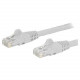 Startech.Com 9ft CAT6 Ethernet Cable - White Snagless Gigabit CAT 6 Wire - 100W PoE RJ45 UTP 650MHz Category 6 Network Patch Cord UL/TIA - 9ft White CAT6 Ethernet cable delivers Multi Gigabit 1/2.5/5Gbps & 10Gbps up to 160ft - 650MHz - Fluke tested to