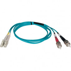 Tripp Lite 10M 10Gb Duplex Multimode 50/125 OM3 LSZH Fiber Optic Patch Cable LC/ST Aqua 33&#39;&#39; 33ft 10 Meter - LC Male - ST Male - 32.81ft - Aqua Blue N818-10M