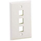 PANDUIT 3 Socket Netkey Faceplate - 3 x Socket(s) - 1-gang - Off-white - TAA Compliance NK3FNIW