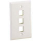 PANDUIT 3 Socket Netkey Faceplate - 3 x Socket(s) - 1-gang - White - TAA Compliance NK3FNWH