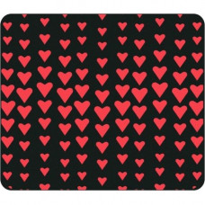 CENTON OTM Classic Prints Black Mouse Pad, Falling Red Hearts - Falling Red Hearts - Black - Rubber Base - Slip Resistant OP-MPV1BM-CLS-07
